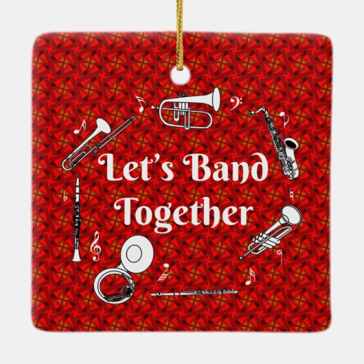 Band Together Keramisch Ornament (Achterkant)