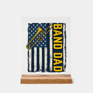 Band Vader Trombone Amerikaanse Vlag Vintage T-shi Acryl Bord