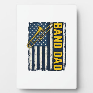 Band Vader Trombone Amerikaanse Vlag Vintage T-shi Fotoplaat