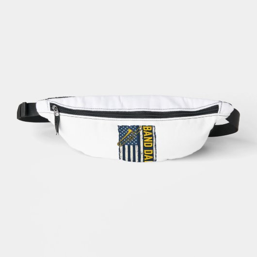 Band Vader Trombone Amerikaanse Vlag Vintage T-shi Heuptasje (Voorkant)