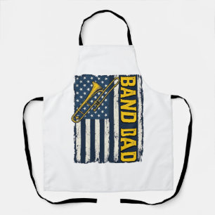 Band Vader Trombone Amerikaanse Vlag Vintage T-shi Schort