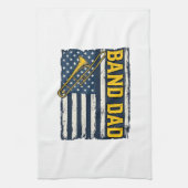 Band Vader Trombone Amerikaanse Vlag Vintage T-shi Theedoek (Verticaal)