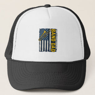 Band Vader Trombone Amerikaanse Vlag Vintage T-shi Trucker Pet