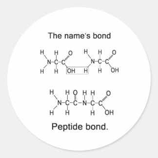 Band van de naam, peptidebinding ronde sticker