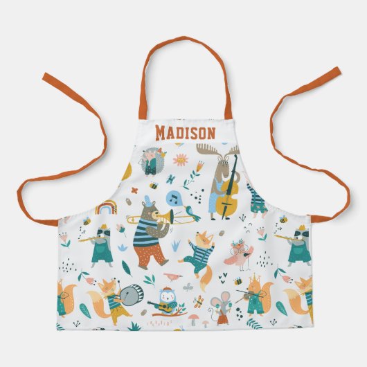 Band van kleurrijke dieren schort (Voorkant)