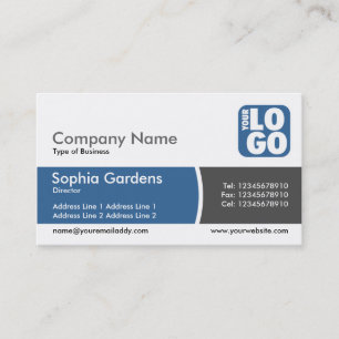 Band verdeeld - woestijnblauw - Logo Visitekaartje