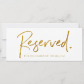 Band voor bruiloft gereserveerd teken - Faux Gold  (Voorkant)