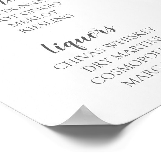 Band voor bruiloft - Waterverf in menu Bar Poster (Hoek)