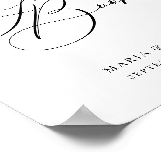 Band voor gastboekje Weddenschap Modern Elegant Poster (Hoek)