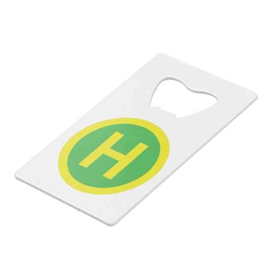 Band voor helipad kredietkaart flessenopener (Achterkant Gekanteld)