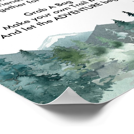 Band voor rolmengeling: gebarentaal rustige bergen poster (Hoek)