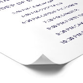 Band voor weddenschappen | Chic Navy Blue Poster (Hoek)