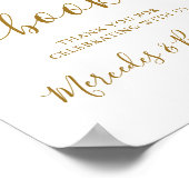 Band voor weddenschappen Gold Elegant Calligrafie Poster (Hoek)