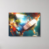Bandage op een kaart van de VS Canvas Afdruk (Voorkant)