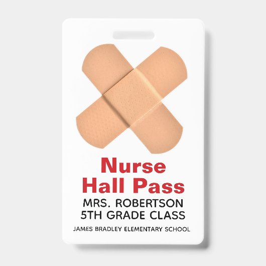 Bandaidschool Zurse Hall Pass Badge (Voorzijde)