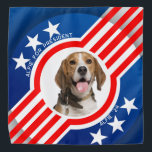 Bandana Animaux de compagnie pour les élections présidenti<br><div class="desc">Déclarez la candidature de votre animal de compagnie pour les élections de 2024 avec notre bandana de coutume hilarante ! Doté d'une photo de votre bien-aimé ami en furie encadrée dans un design patriotique rouge, blanc et bleu, ce panneau accrocheur fera certainement tourner la tête et étincelera des sourires dans...</div>