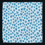 Bandana Aquarelle bleue coeur amour motif<br><div class="desc">Aquarelle Coeur Design sur arrière - plan bleu pâle. Autres couleurs disponibles. Veuillez me contacter pour des demandes spéciales et personnalisation. c) Zoe Chapman Design</div>
