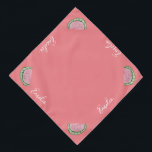 Bandana Aquarelle Watermelon Nom du script Animaux de comp<br><div class="desc">Nom animal mignon Bandana avec pastèque</div>