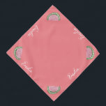 Bandana Aquarelle Watermelon Nom du script Animaux de comp<br><div class="desc">Nom animal mignon Bandana avec pastèque</div>