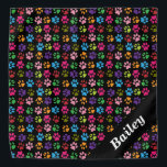 Bandana Arc-en-ciel personnalisé Empreinte de patte animal<br><div class="desc">Cette conception peut être personnalisée dans la zone fournie en modifiant la photo et/ou le texte. Vous pouvez également le customiser en choisissant l'option cliquer pour customiser une autre option et supprimer ou modifier la couleur, l'arrière - plan, ajouter du texte, modifier la couleur ou le style du texte, ou...</div>
