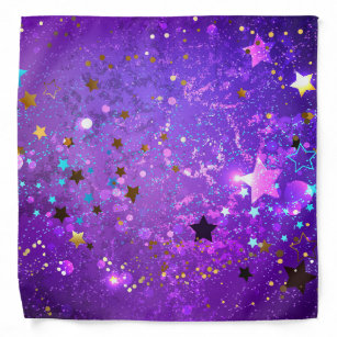 Bandana Arrière - plan de feuille violet avec étoiles