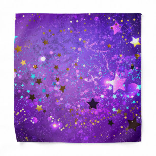 Bandana Arrière - plan de feuille violet avec étoiles