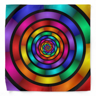 Bandana Arrondi et psychédélique coloré Art moderne fracta