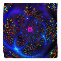 Art fractal cosmique néon bleu noir