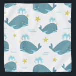 Bandana Baleines Bleues Et Estarfish<br><div class="desc">Un motif sans soudure avec baleines bleues et étoiles de mer.</div>