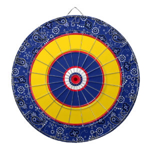 Bandana Blauw Rood Geel Pret Spel Nacht Dartbord