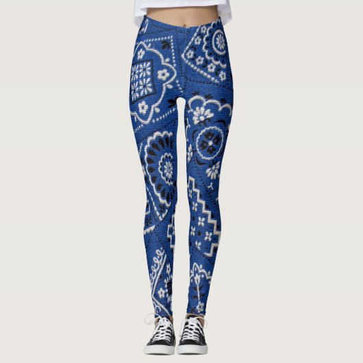 Bandana bleu leggings (Devant)