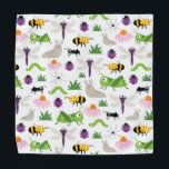 Bandana Bugs<br><div class="desc">Des insectes mignons et amicaux (araignée, abeille, chenille, coléoptère, fourmi, escargot, libellule, sauterelle) parmi les confleurs du pré.</div>