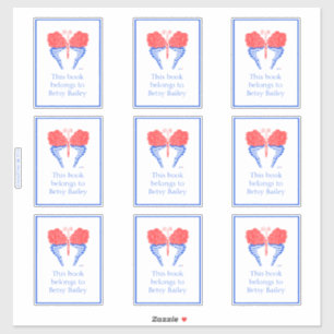 Bandana Butterfly Bookplaat Sticker