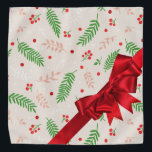 Bandana Cadeau de Noël avec Bow<br><div class="desc">Lit d'animal de compagnie qui ressemble à un cadeau de Noël enveloppé avec un arc rouge vif. A une balise actuelle personnalisable. Tapez le nom de votre animal dans le modèle avant de l'ajouter au panier.</div>