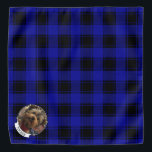 Bandana Cadres photo personnalisés en bleu et noir de Noël<br><div class="desc">Fun Noël cadre photo modèle avec un arrière - plan motif bleu et noir plaid. Copyright © Angi Laframboise.</div>