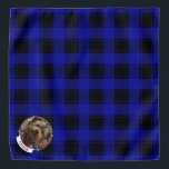 Bandana Cadres photo personnalisés en bleu et noir de Noël<br><div class="desc">Fun Noël cadre photo modèle avec un arrière - plan motif bleu et noir plaid. Copyright © Angi Laframboise.</div>