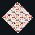 Bandana Camion d'incendie<br><div class="desc">Ce bandana de camion de pompiers est parfait pour votre ami à quatre pattes. La conception comprend un camion de pompier rouge avec un dalmate sur le siège du conducteur.</div>