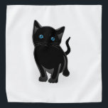 Bandana Caricature de Black Kitty<br><div class="desc">Bon cadeau pour la famille, les amis ou même pour vous-même! Vous pouvez customiser ce produit en ajoutant votre propre texte, photo etc! Cliquez simplement sur le bouton "customisez-le" pour créer votre produit unique ! Cette conception est également disponible sur de nombreux autres produits. Cette clipart présente un mignon chaton...</div>