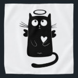 Bandana Caricature de chat noir angélique<br><div class="desc">Bon cadeau pour la famille,  les amis ou même pour vous-même! Vous pouvez customiser ce produit en ajoutant votre propre texte,  photo etc! Cliquez simplement sur le bouton "customisez-le" pour créer votre produit unique ! Cette conception est également disponible sur de nombreux autres produits.</div>