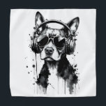 Bandana Casque de chien cool Cute Animaux de compagnie enc<br><div class="desc">Augmentez le style avec ce dessin de chien audacieux et artistique. Doté d'un pup réfrigéré portant un casque,  cette illustration en noir et blanc éclatant mêle musique,  attitude et art moderne. Elle est parfaite pour toute personne qui aime les chiens,  les beats et les oeuvres d'art pointues et expressives.</div>