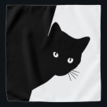 Bandana Chat noir<br><div class="desc">Design simple en noir et blanc avec un cunning black kitty cat</div>