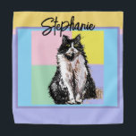 Bandana Chat Tuxedo Pastel Chats Femme Pastel Girls Animau<br><div class="desc">Cute Tabby Chat Pastel Purple Lavande Couleurs Motif Enfants Filles/Garçons Kitchen Apron,  avec un nom entièrement personnalisable. Conçu à partir de mon illustration originale de chat.</div>