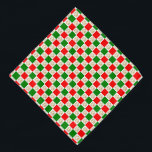 Bandana Checkered Paw Prints Green Red Christmas Pet<br><div class="desc">This festive bandana for pets features a cute faux gold glitter paw print pattern on a red and green checkered pattern.</div>