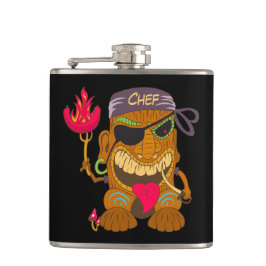 Bandana Chef Tiki met brandende worst, Grappig Zwa Heupfles