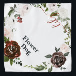 Bandana Chien à fleurs | Chien en Mariage Monogram animal<br><div class="desc">Qui ne veut pas montrer ses bébés à fourrure à l'un des jours les plus spéciaux de leur vie ? Design dispose de belle couronne fleurie encadrant votre choix de personnalisation. "Flower Dog" et le nom de l'animal dans le coin opposé. Ajoutez votre libellé personnalisé à cette conception à l'aide...</div>