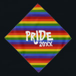 Bandana Classic Rainbow Stripes Pride 2023<br><div class="desc">Ce bandana présente un arc-en-ciel classique. Le texte "PRIDE 20xx" peut être personnalisé.</div>