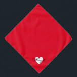 Bandana Coeur rouge minimaliste ・ Nom pour personnaliser S<br><div class="desc">Un coeur rouge simple avec la belle typographie de Meddon.</div>