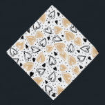 Bandana Coeurs Beige Et Noir Mignons<br><div class="desc">Coeurs doux noir et beige motif</div>