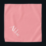 Bandana Coral Pink Your Pet's Name Personalized Pet<br><div class="desc">Popular coral pink bandana, personalized with your pet'name! Parfait pour l'occasion. The background color is customizable to any color you desire, as are the font style, size, and/or color ; using the edit menu. Make it your own! When you wear Boagie's cute designs, you are helping to make a difference,...</div>
