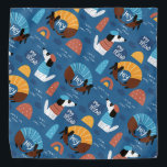 Bandana Coupe française<br><div class="desc">Un Bandana De Chien Bleu Adorable Conçu Avec Chiens De Caricature</div>